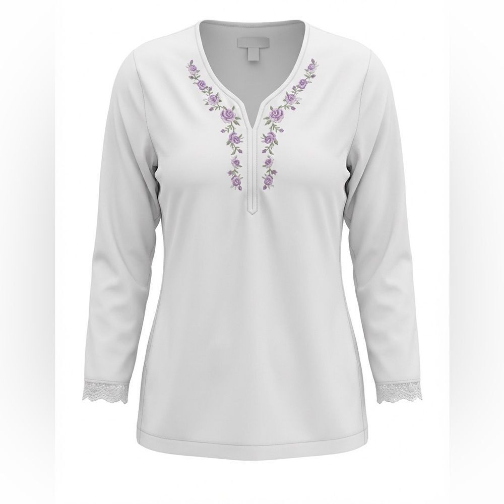 OSCAR DE LA RENTA WOMENS VINTAGE BLOUSE WHITE SIZE L